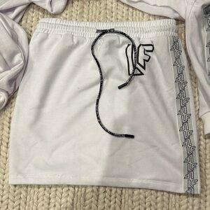 LF White Mini Skirt with Black Detailing